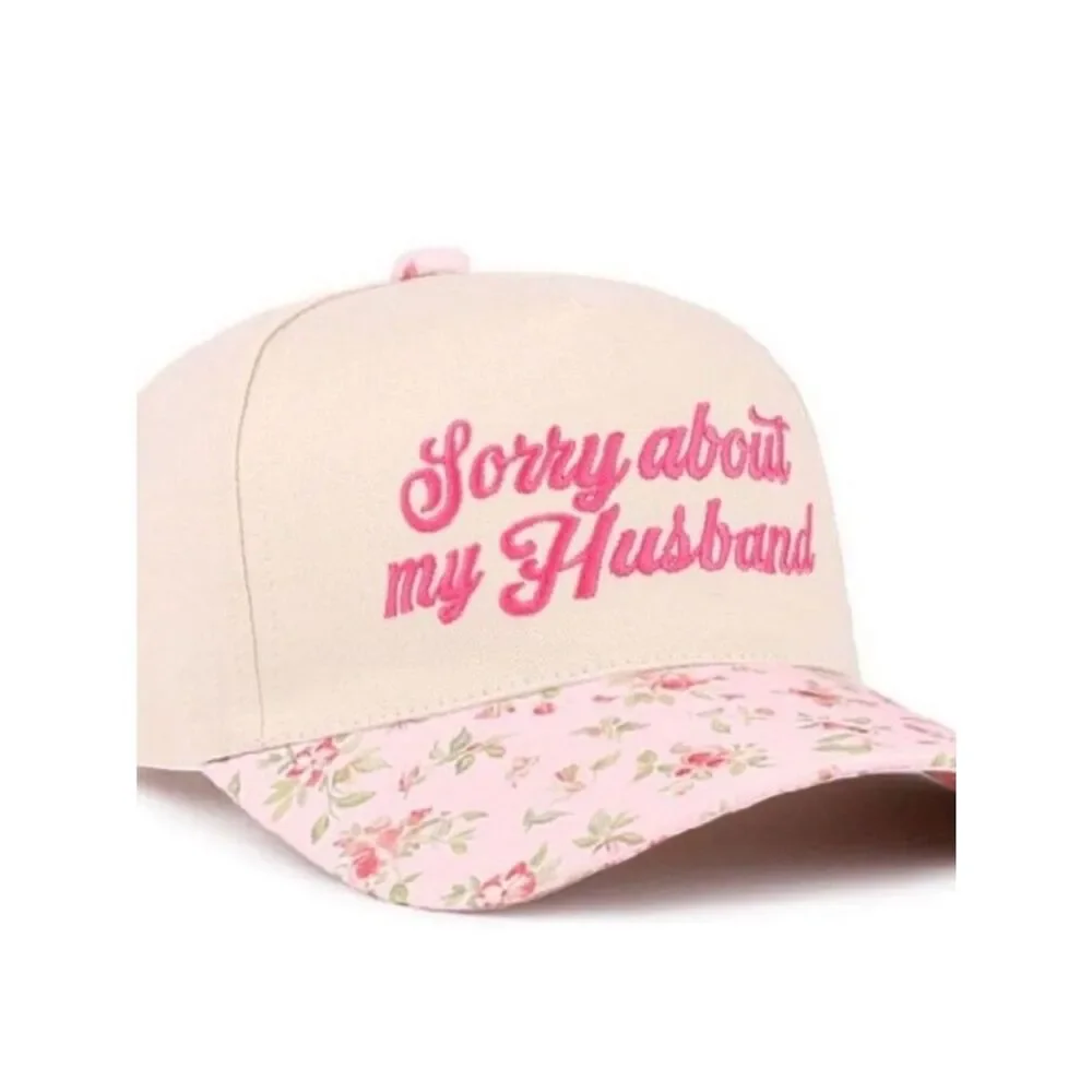 ZENANA | NEW Sorry About My Husband Pink Floral Baseball Cap OSFA